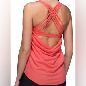 Lululemon Orange Wild Atomic Red Stripe Coral Pads Strappy Sz.8